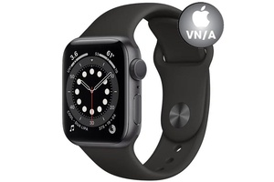 Apple Watch 6 40mm (GPS) viền nhôm xám - Dây cao su Đen Chính hãng (MG133VN/A)