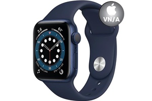 Apple Watch 6 40mm (GPS) viền nhôm xanh - Dây cao su Xanh Chính hãng (MG143VN/A)