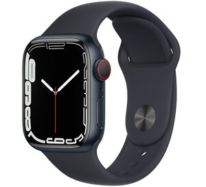 Apple Watch 7 41mm (4G) Dây cao su Đen - Chính hãng (MKHQ3VN/A)