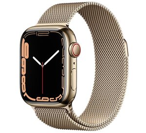 Apple Watch 7 41mm (4G) dây thép vàng - Chính hãng (MKJ03VN/A)