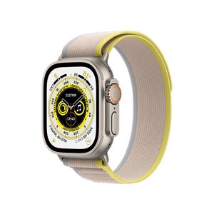 Apple Watch Ultra GPS + Cellular, 49mm Titanium Case with Yellow/Beige Trail Loop - S/M (MNHK3VN/A)