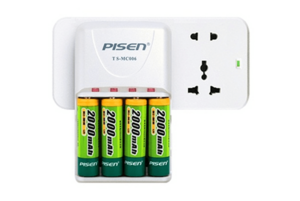 Bộ sạc và 4 viên pin sạc Pisen 2000mAh TS-MC006