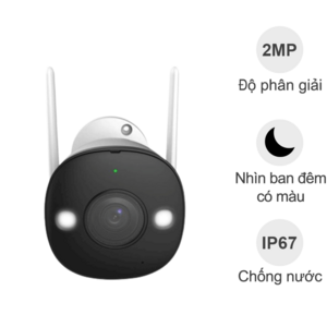 Camera Imou Bullet 2E IPC-F22FP (2MP, IP67, vỏ nhựa, cổng LAN, video đêm màu)